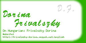 dorina frivalszky business card